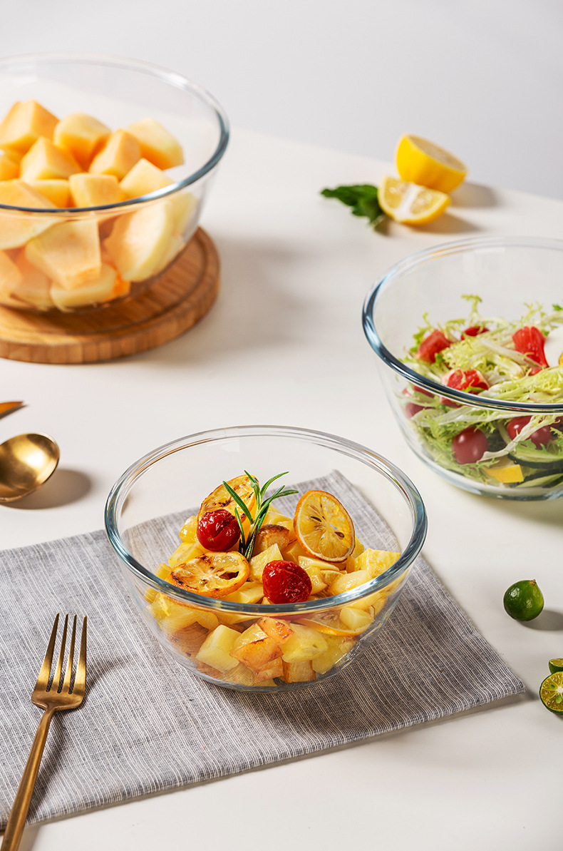 耐高温透明玻璃碗家用蛋糕烘焙玻璃和面盆打蛋沙拉泡面碗大号汤碗详情12