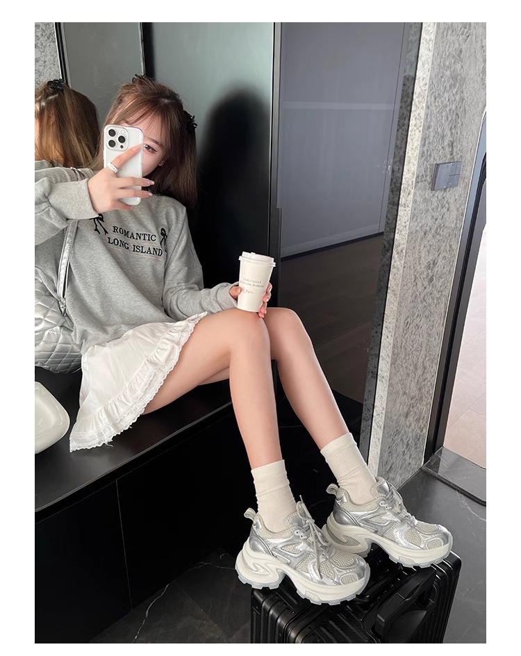 7.5cm增高哦~之可厚底增高老爹鞋女2025春季新款网面透气休闲鞋详情17