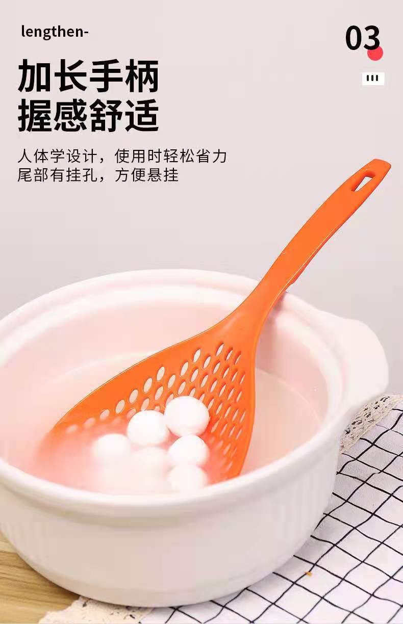 Large strainer spoon for scooping dumplings, noodles and rice noodles, draining spoon, kitchen draining long-handled filter screen strainer spoon manufacturer wholesale spoon pic 5
