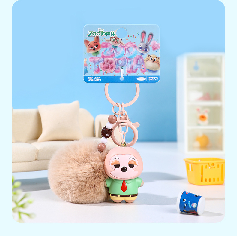 疯狂动物城毛球款公仔包包挂件兔子朱迪狐尼克挂饰小礼品批发详情11