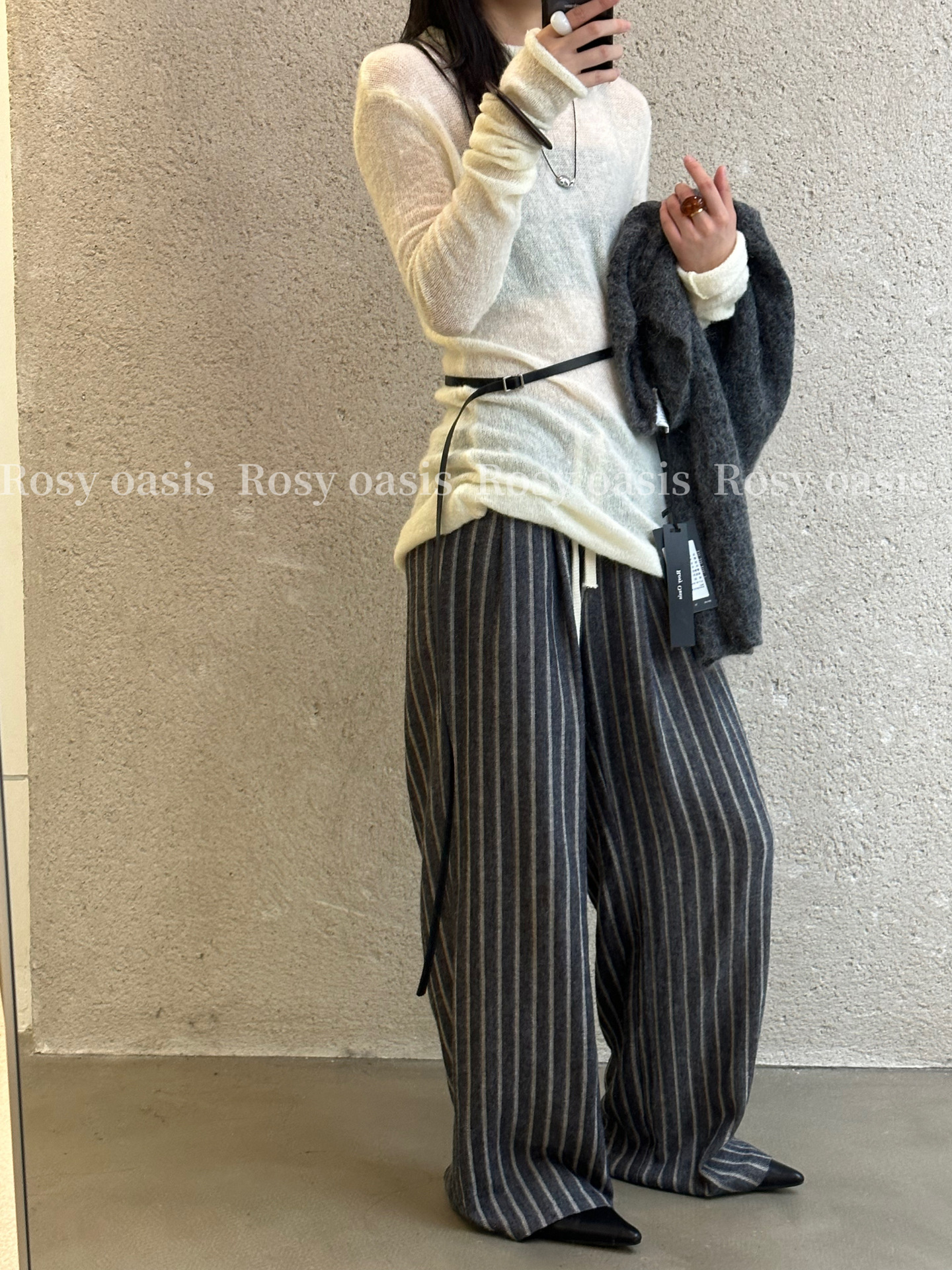 超薄羊毛修身打底衫~2024新款安静灰秋冬百搭混纺显瘦毛衣女5S20详情14