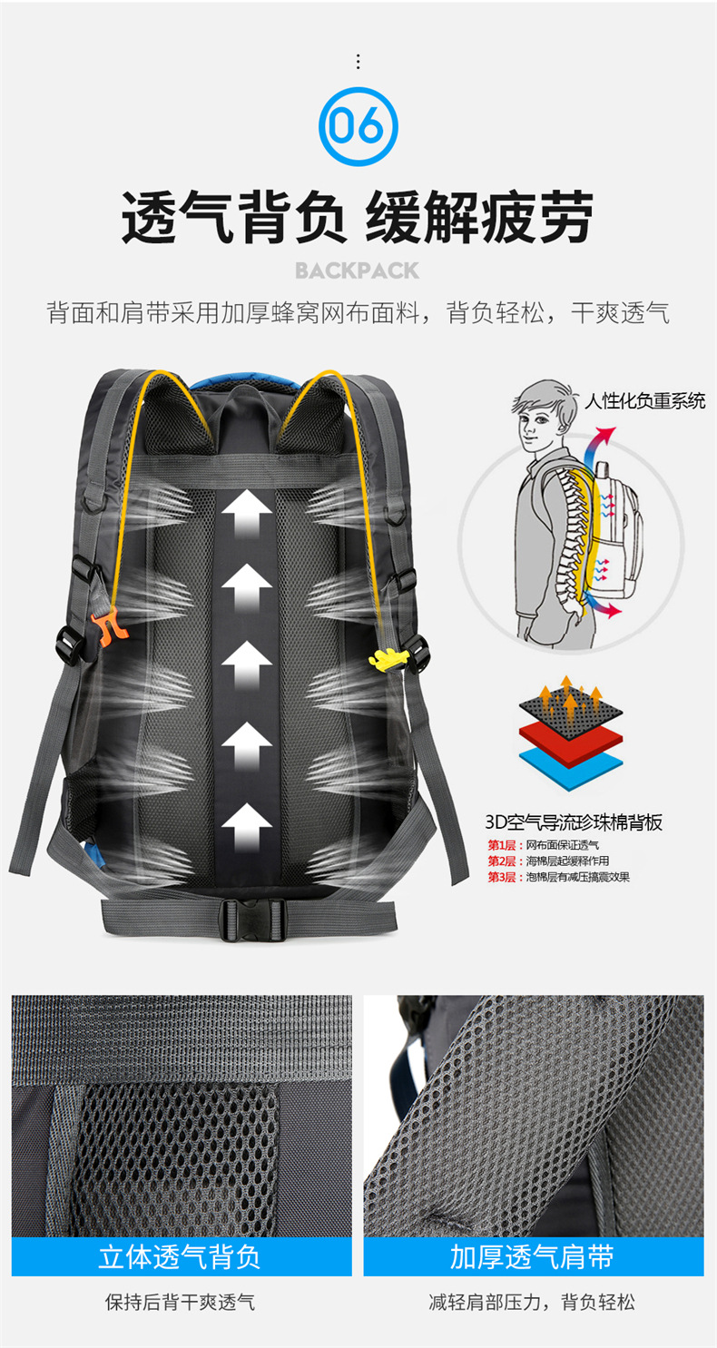 Yitu Hiking Backpack, outdoor backpack, large-capacity multi-functional travel bag, camera bag, lightweight suspended backpack pic 13