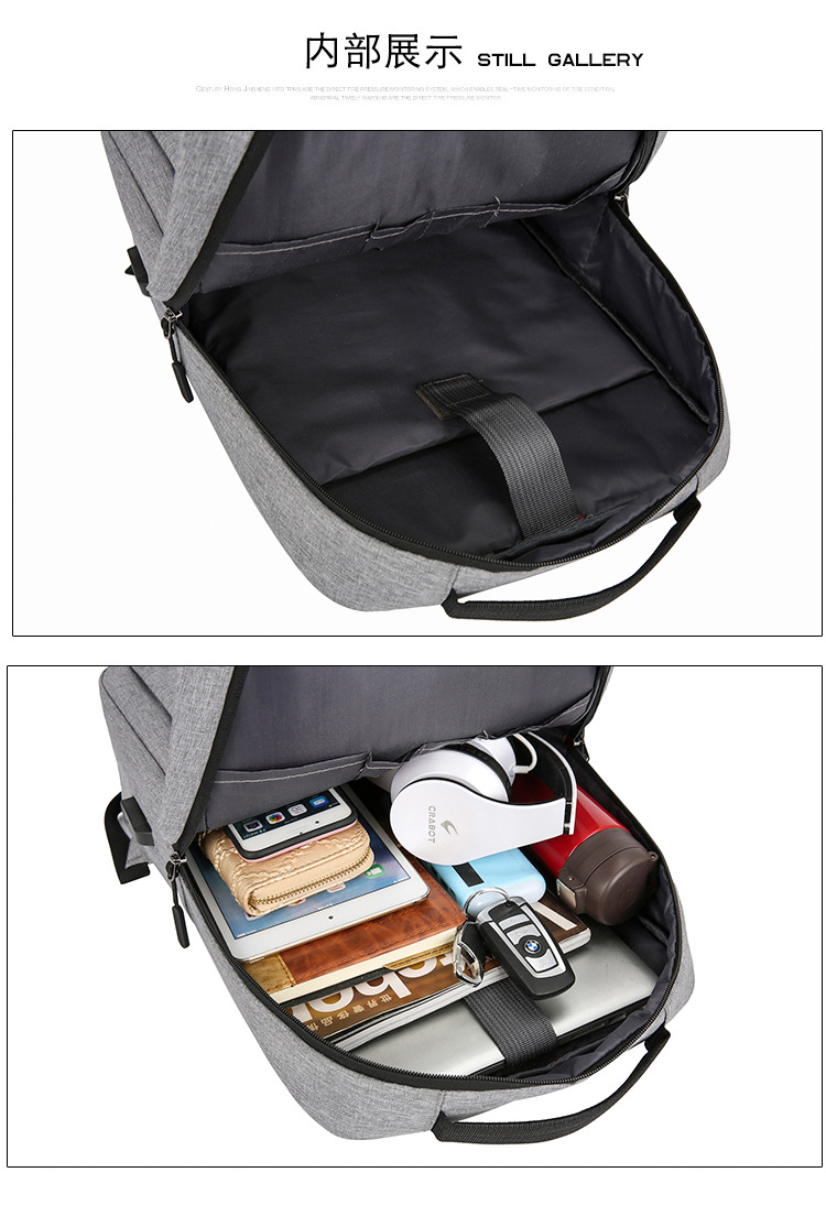 跨境大容量17寸双肩电脑包可定制高级感商务通勤旅行背包电脑包详情33