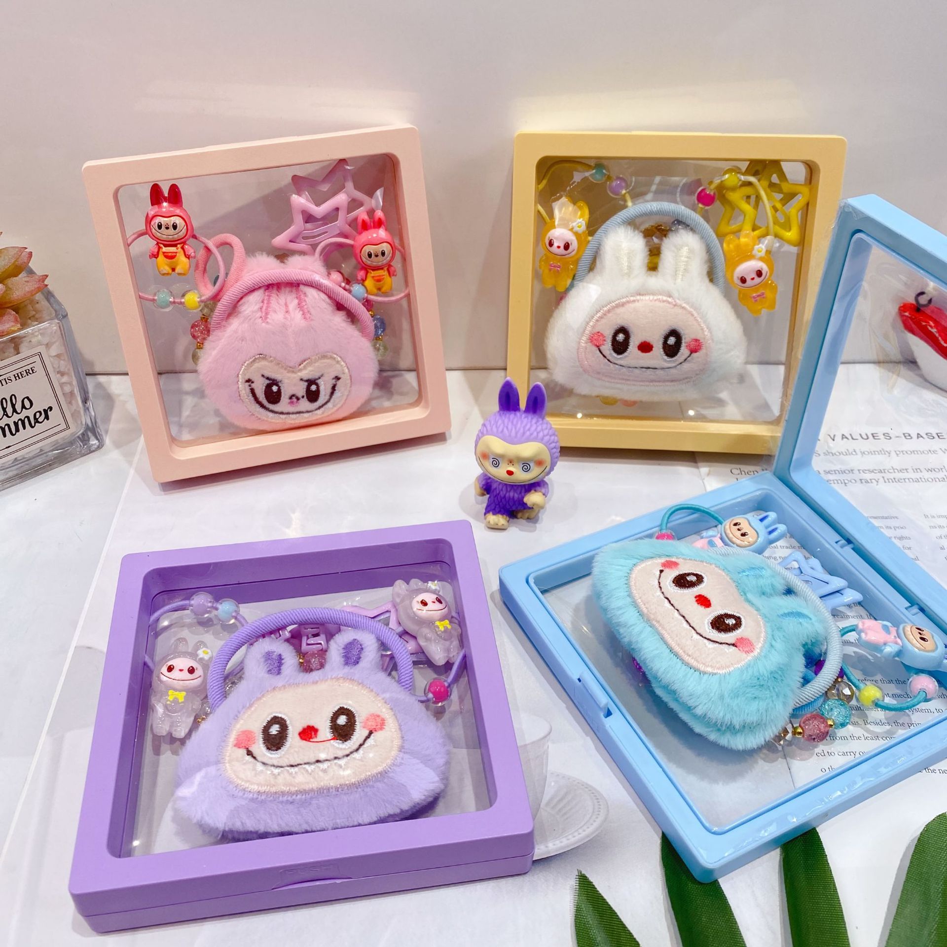 新款哒布布水晶手链卡通皮筋发夹饰品套装可爱少女心装扮时尚精品详情33