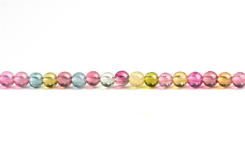 Jiuya Crystal Natural 7A Grade Small Particle Tourmaline Loose Beads Seven-color Tourmaline round Beads Ring Accessories wholesale pic 5