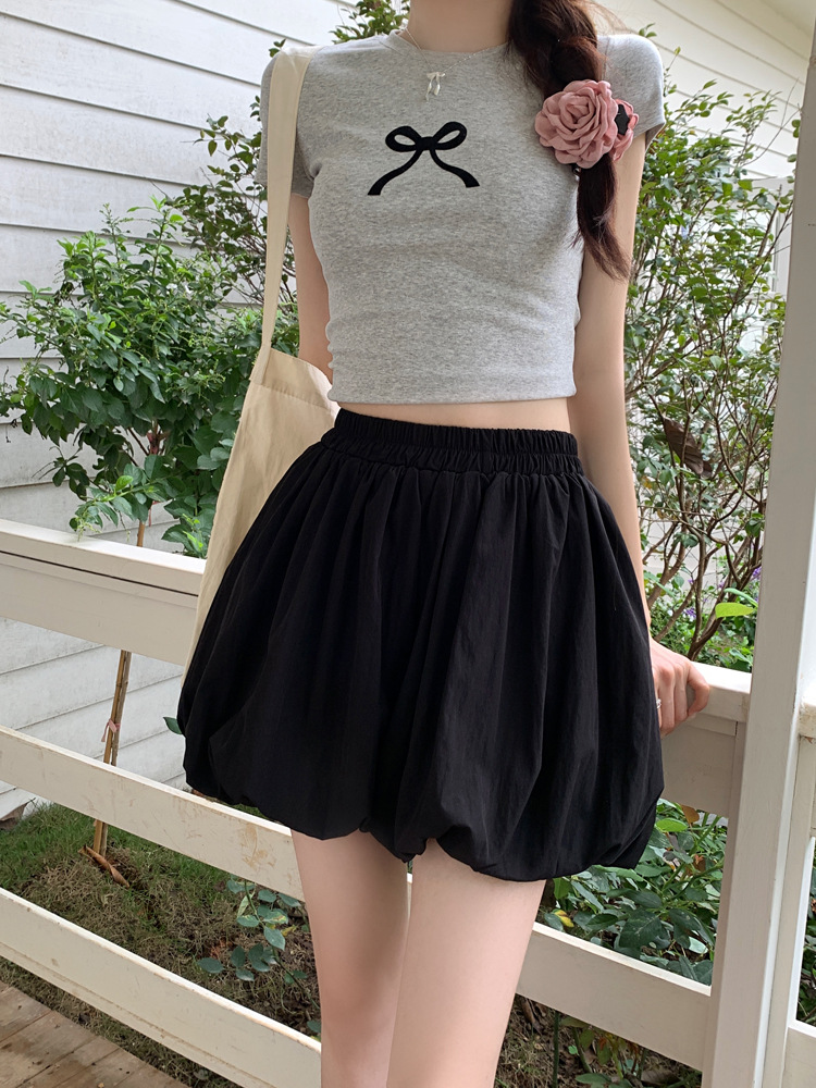 Douyin quality white flower bud short skirt for women 2025 summer new A-line skirt, elegant and versatile, puffy skirt pants pic 29