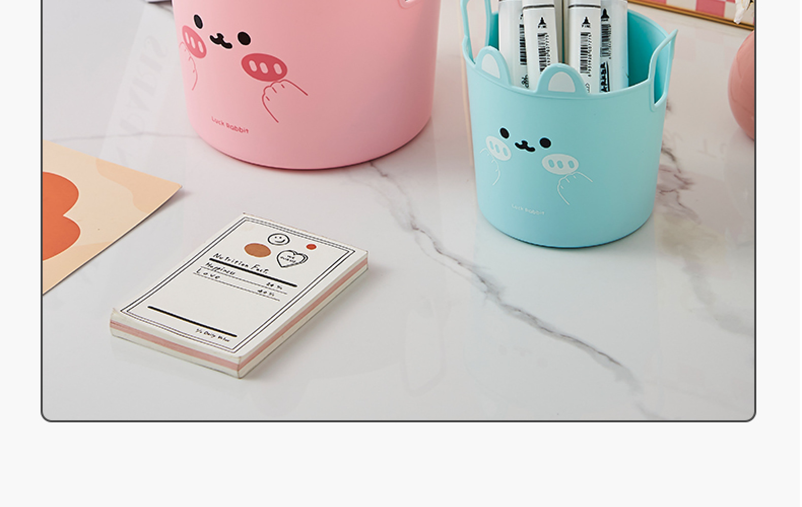 Cute rabbit pen holder, office, student, child, girl, desk, stationery storage rack pic 11