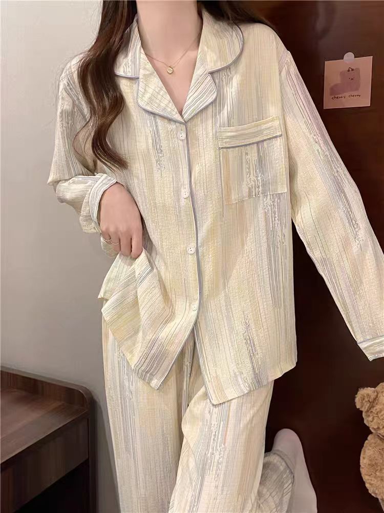 Spring new Cloud cotton Korean InS-style long-sleeved pajamas for girls, sweet and cartoonish, cute student home wear set pic 33