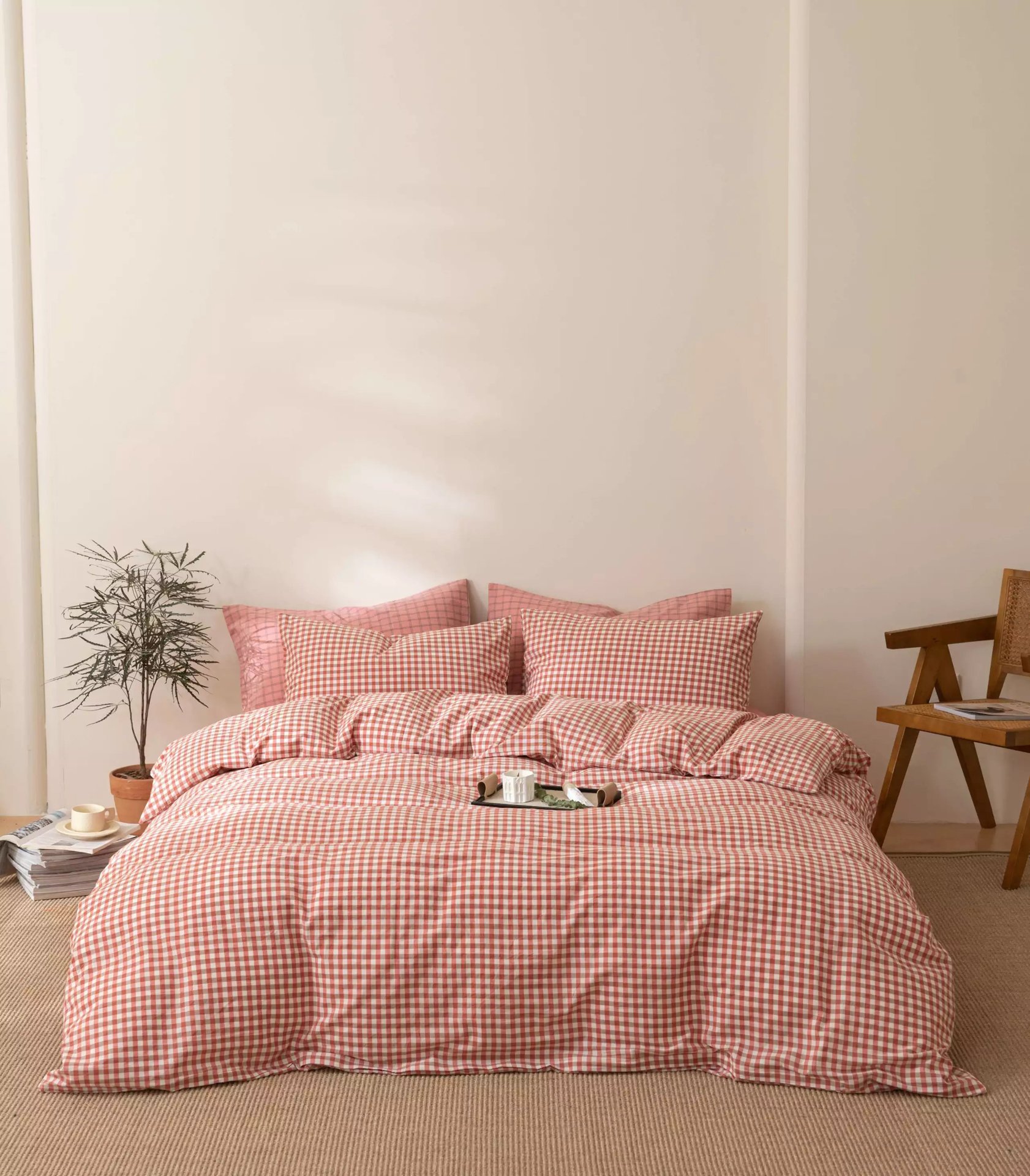 Muji pure cotton washed cotton four-piece set, Class a baby and mother grade bed sheets and duvet covers, all-cotton light luxury high-end bedding pic 34