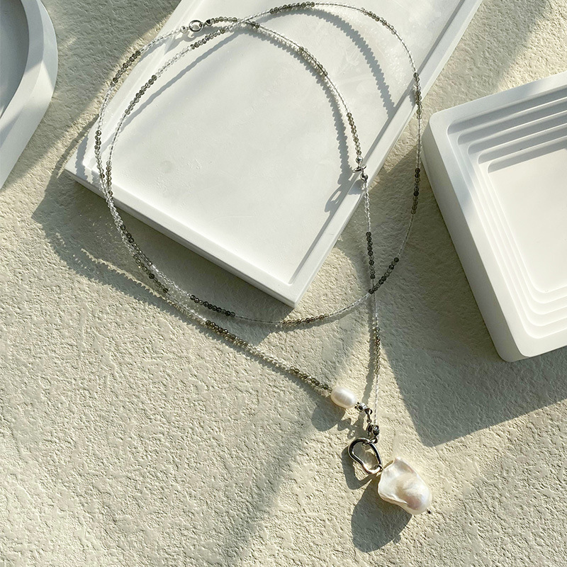 2025新款天然水晶巴洛克珍珠复古高级串珠长项链毛衣链极简秋冬详情9