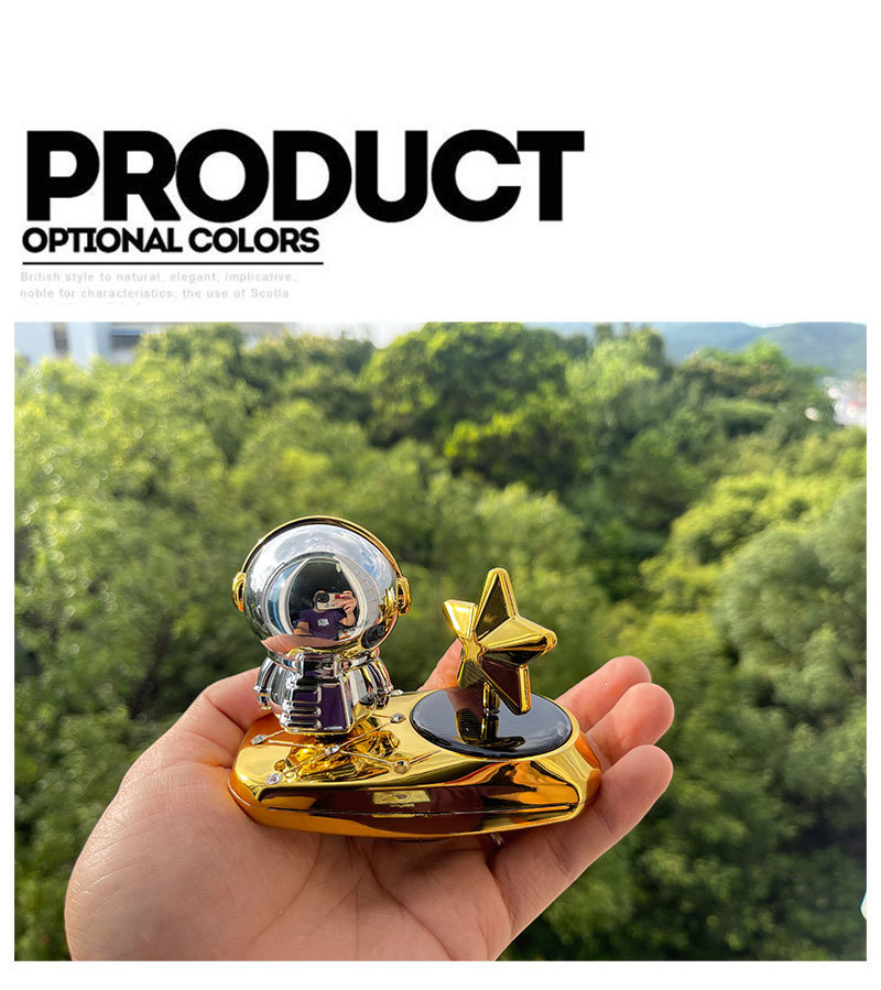 Solar-powered car perfume, scented stars, car ornaments, creative astronauts, high-end interior center console pic 1