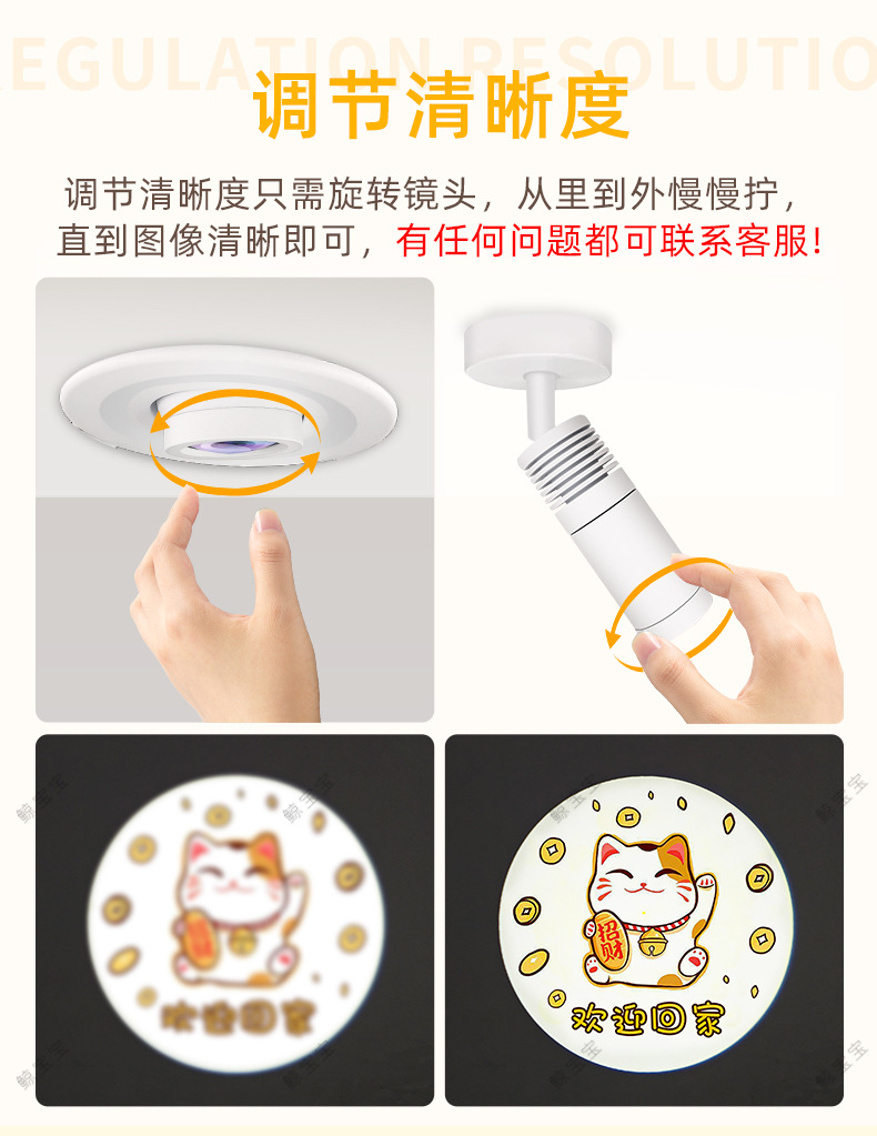 玄关灯入户嵌入式创意过道走廊射灯投影筒灯感应灯明装欢迎回家灯详情4