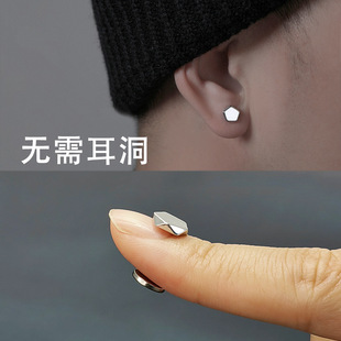 复古银色羽毛耳夹男潮流个性防泰银单只耳饰时尚男士无耳洞耳骨夹详情16
