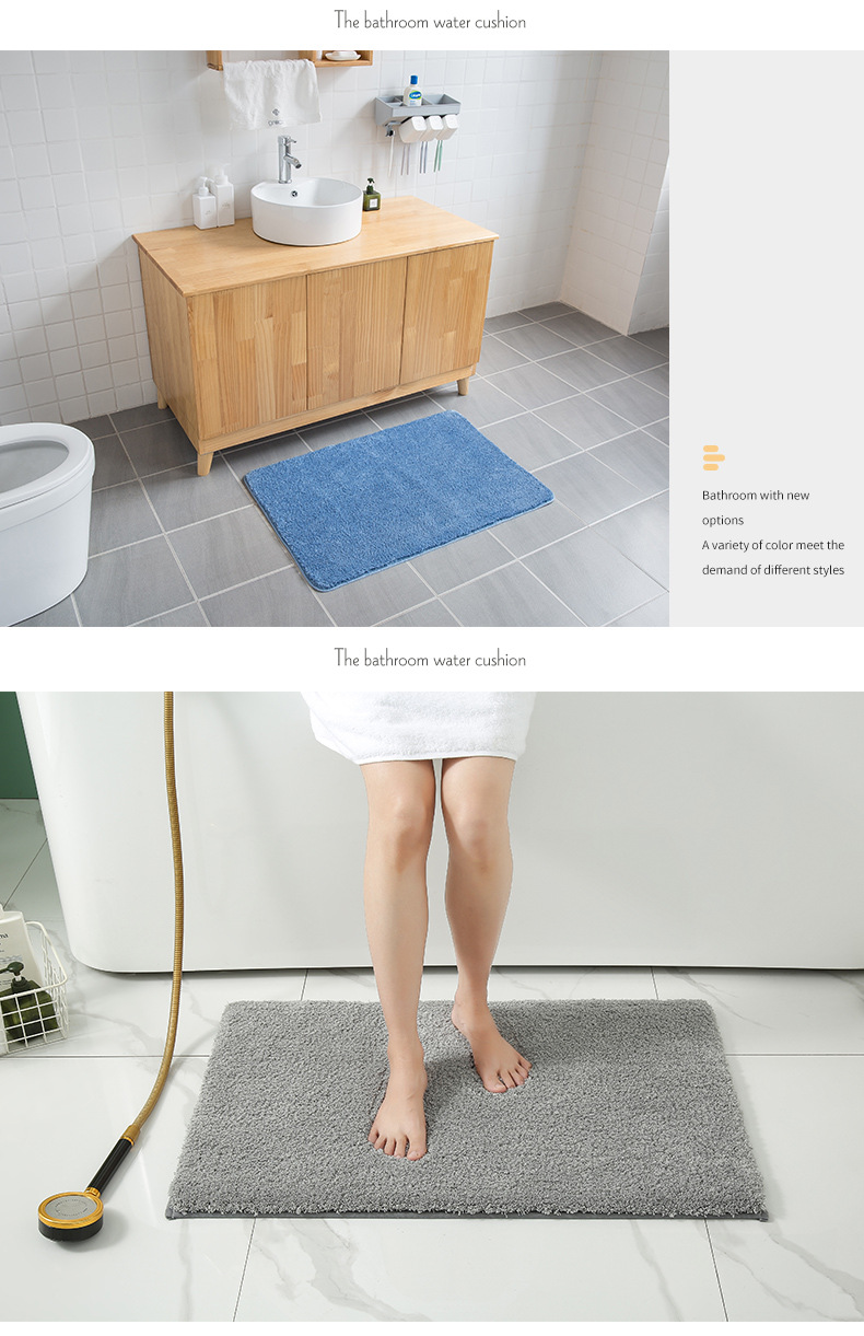 Modern and simple carpet floor MATS for home use, anti-slip and water-absorbing floor MATS for bathrooms and toilets, indoor entrance door floor MATS, cross-border export, cross-border super-fine fiber kitchen two-piece set floor MATS, foot MATS, entrance balcony carpets, long strips, anti-slip and oil-absorbing pic 22