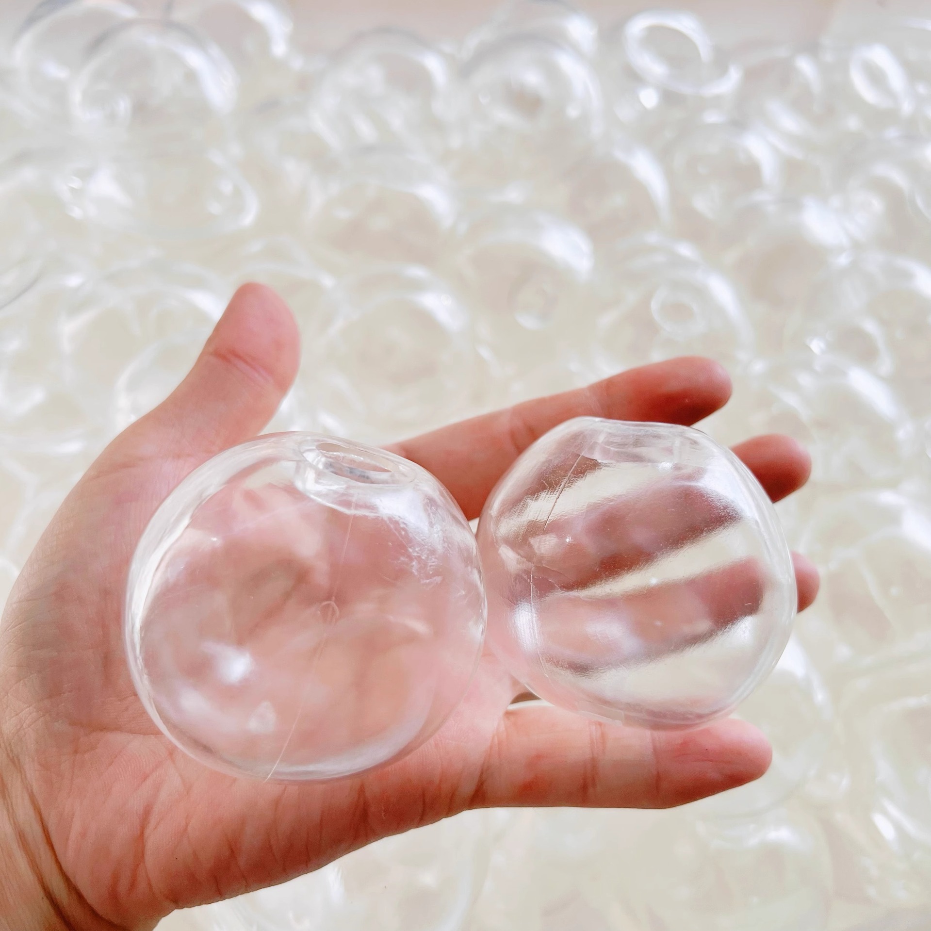 DIY empty ball leather 4cm - 9cm, self-made translucent TPR release balls, self-made handmade balls, filling factory wholesale pic 3