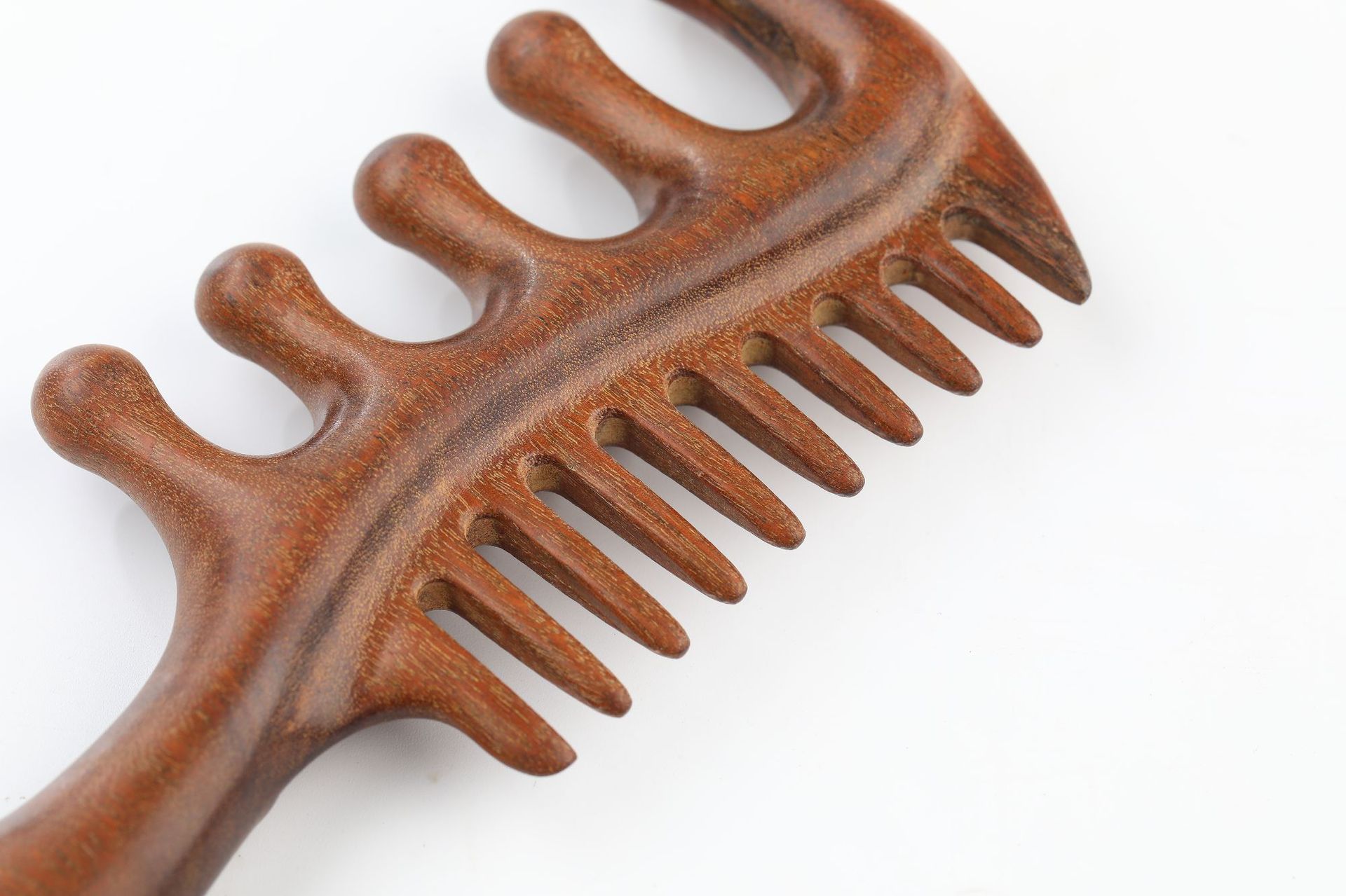 金丝檀木按摩梳加厚粗细双齿经络梳头皮点穴女士长发按摩檀木梳子详情22