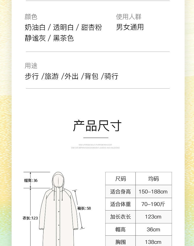 eva非一次性雨衣加长加厚连体防暴雨成人男女同款户外出行便携详情21