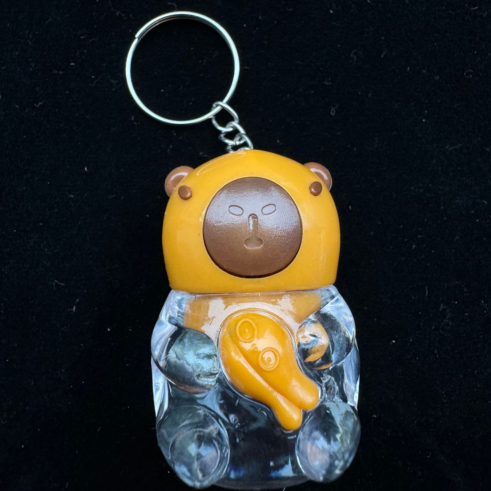 Macaron cartoon bear quicksand keychain pendant shell-shaped small item pic 3