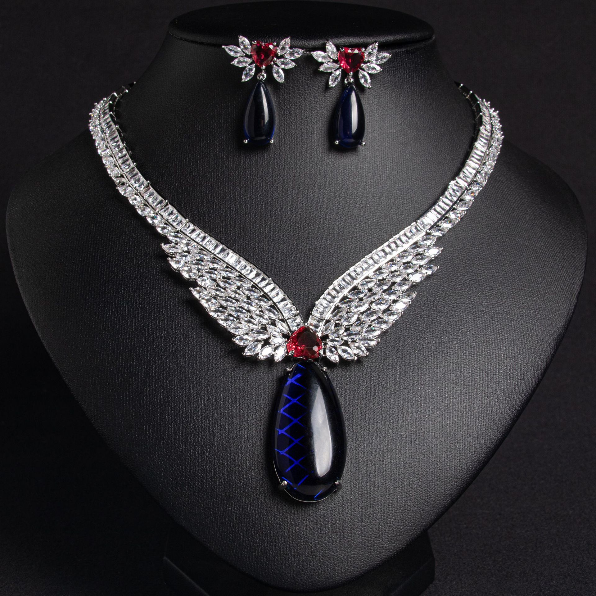 Колье из циркона, серьги, серьги, женские серёжки, крылья ангела из инн, изделия из нефритового мозга, украшения литдж29527 гертиза, украшения для банкета, украшения для украшения pic 8