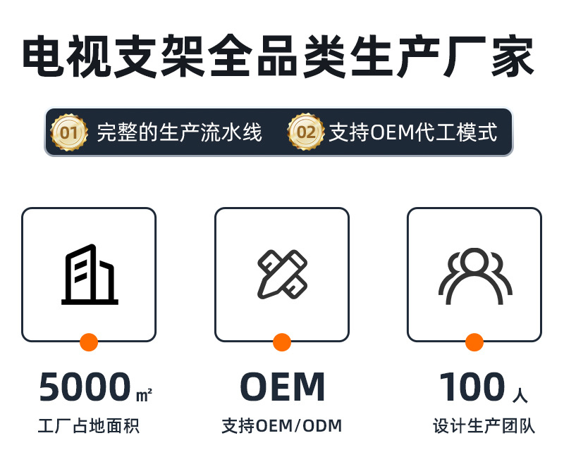 外贸电视机支架通用挂墙挂架可摆头伸缩旋转折叠LED显示屏壁挂架详情2