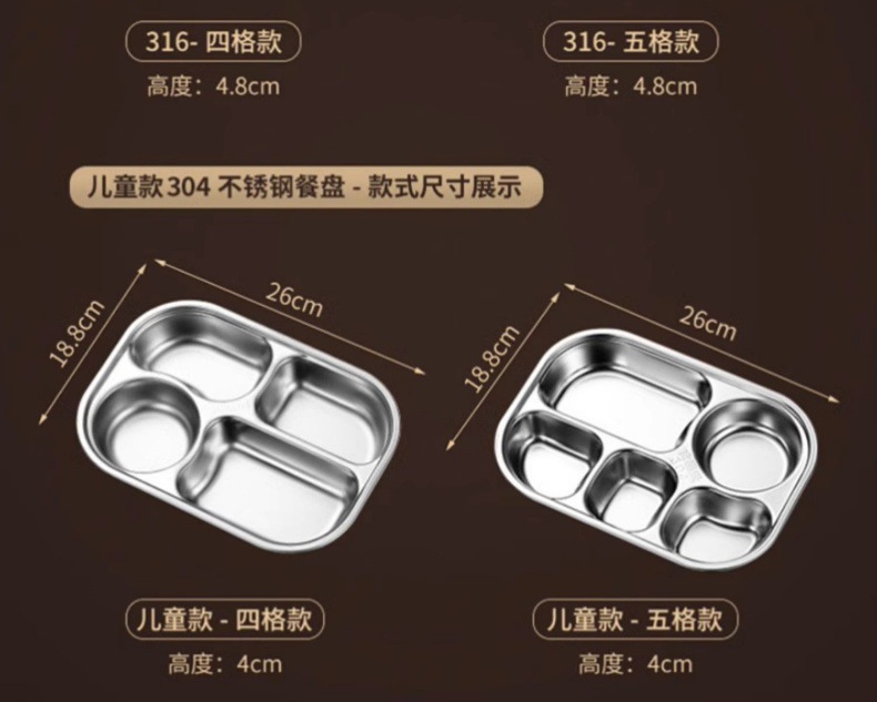 316 stainless steel plates, special compartments for children and babies at home, for boys, girls and kindergarten bowls and tableware pic 15