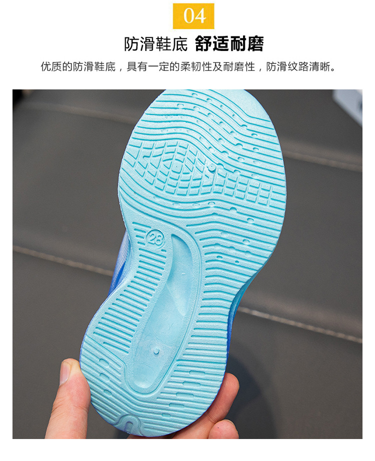 男童运动鞋2024中小童新款百搭透气网面纽扣鞋女童渐变色运动鞋子详情7