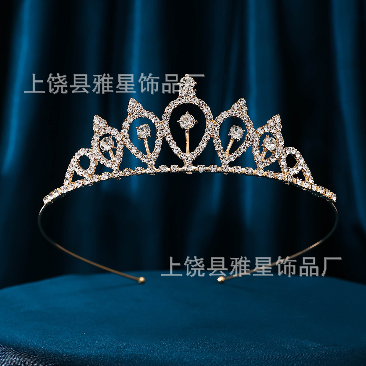 Novia corona de oro barroco estilo coreano tiara de hoja de arce de oro estilo de boda nueva princesa corona accesorios de novia pic 5