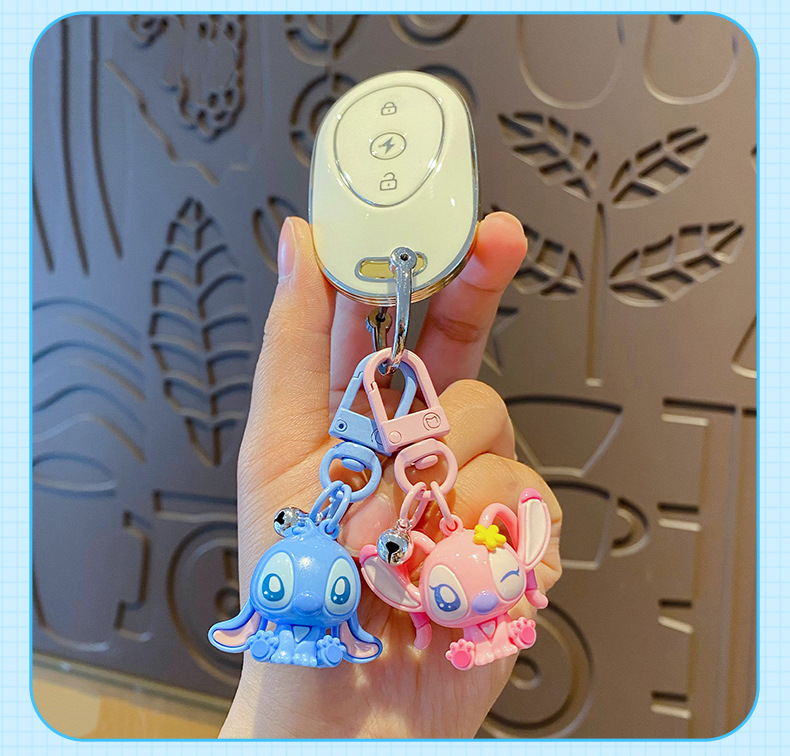 正版史迪仔玩偶钥匙扣创意卡通可爱精致小鼻噶公仔钥匙链包包挂件详情14