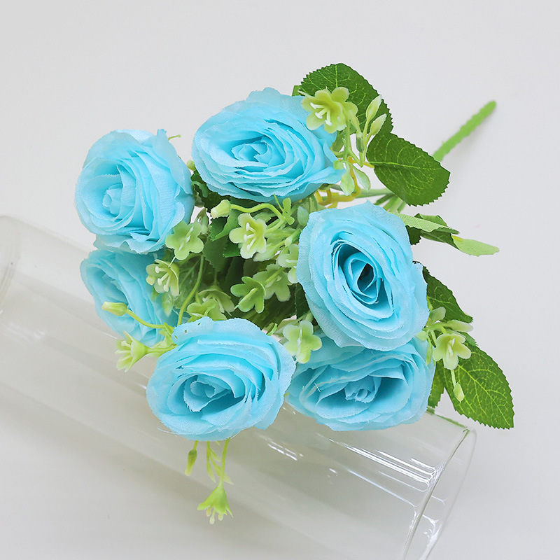 婚礼装饰假花玫瑰花束手捧花团圆仿真花艺办公文化园艺用品多色任选详情21