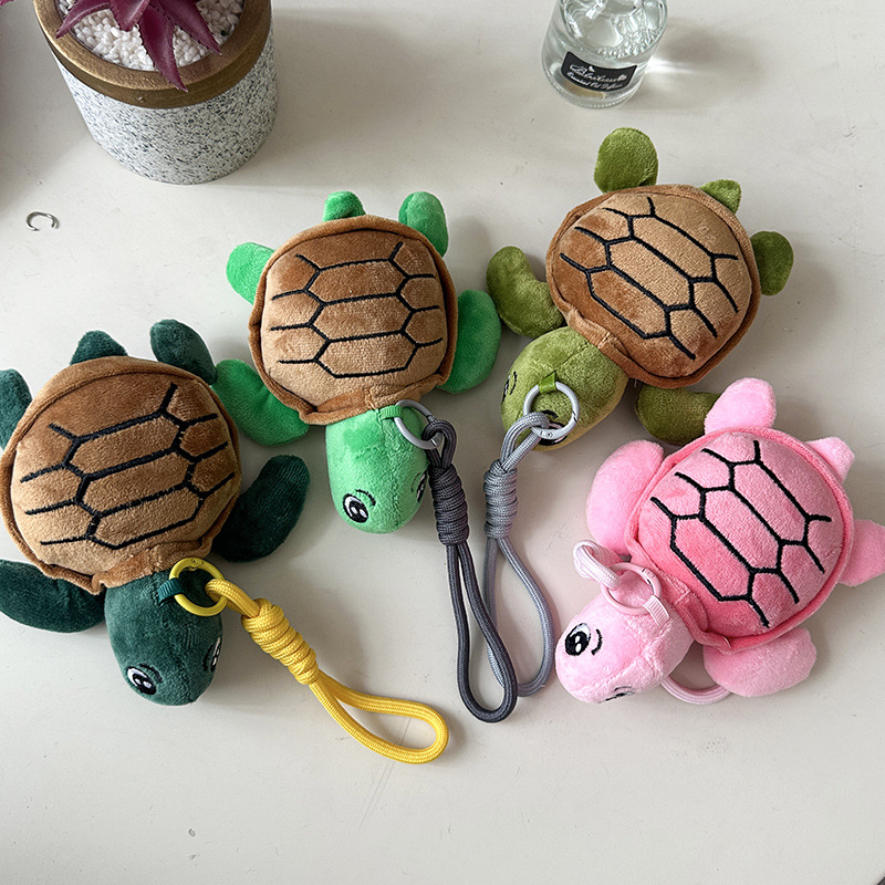 批发卡通创意乌龟毛绒玩具公仔彩色海龟小号玩偶女包包钥匙扣挂件详情8