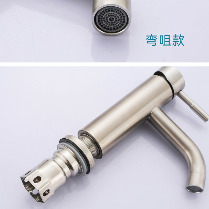 批发不锈钢面盆水龙头欧式烤漆洗手盆浴室柜冷热水暖卫浴面盆龙头详情21