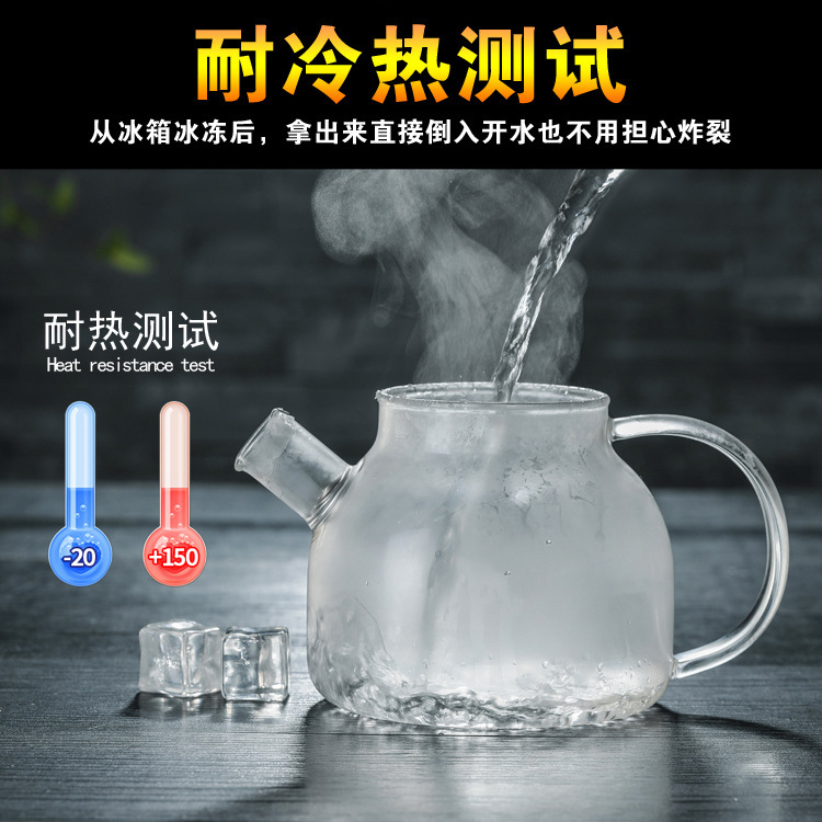 High-temperature resistant teapot, glass teapot, bamboo lid teapot, tea set, Nordic thickened transparent high borosilicate cold water kettle pic 8