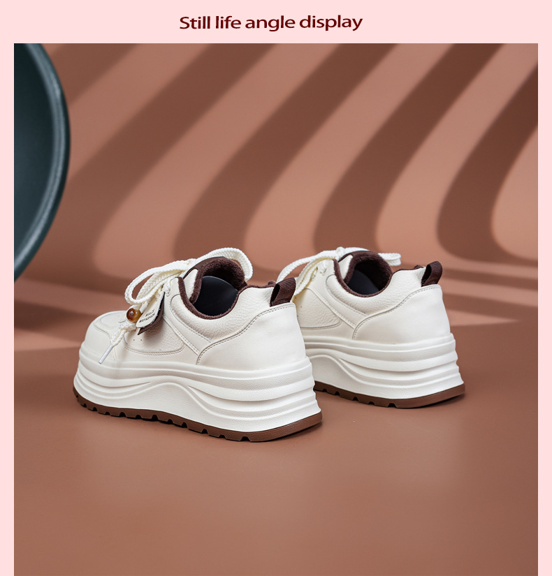 厚底加绒小白鞋女款2025冬季新款百搭轻便保暖二棉鞋休闲大码女鞋详情22