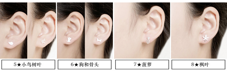 S925纯银韩国个性冷淡风小耳钉女简约创意气质学生百搭耳环耳饰品详情30