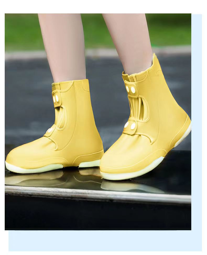 Thickened, wear-resistant, waterproof and anti-slip rain boots for both men and women, suitable for adults to wear on rainy days, and student silicone water shoe covers pic 17