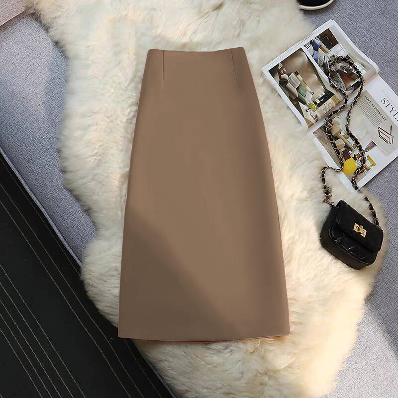 西装半身裙女中长款直筒裙垂坠感夏季2025小个子通勤风开叉包臀裙详情44