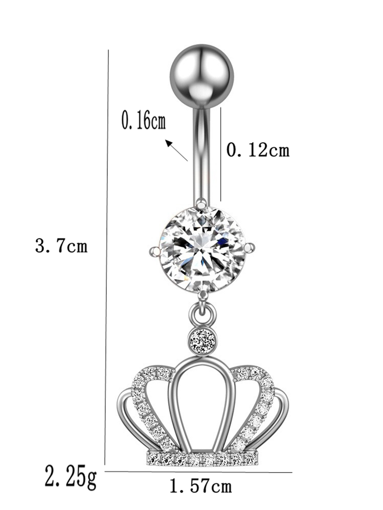 跨境热销316不锈钢合金光球肚脐环脐扣外牙脐钉欧美人体穿刺饰品详情6