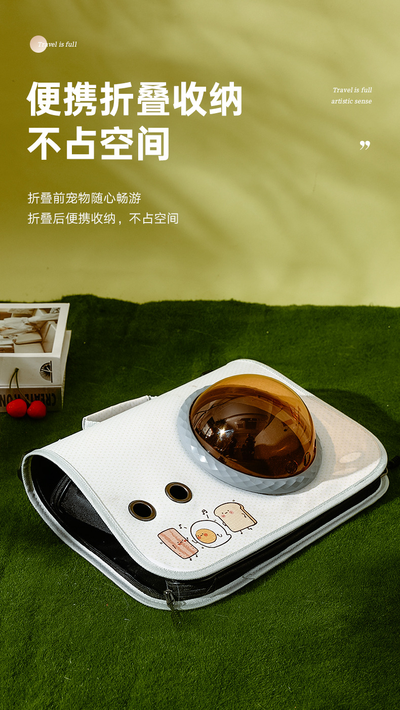 宠物便携太空舱外带猫包手提可折叠单肩包外出背包卡通猫咪狗包包详情16