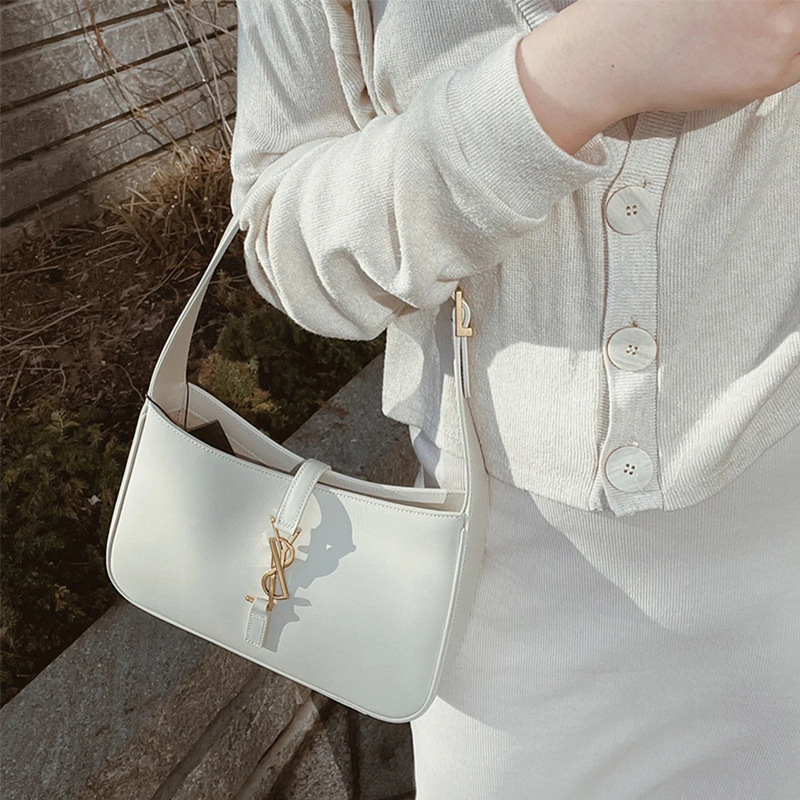 高级质感真皮杨树林包包2023新款时尚单肩腋下包hobo中古包法棍包详情4