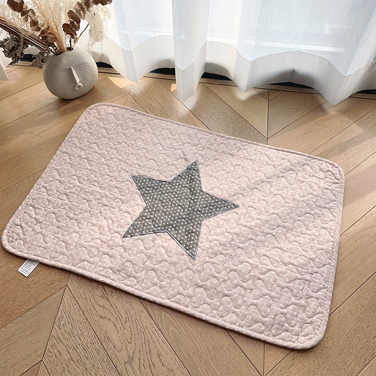 Korean-style patchwork embroidered floor MATS, quilted absorbent and anti-slip foot MATS, kitchen chair MATS, cotton embroidered thickened pet MATS pic 13