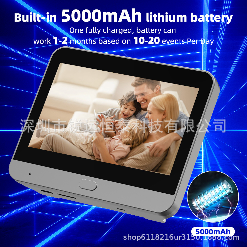 Tuya Smart Wireless WiFi cat-eye Video Doorbell, 3 million two-way intercom, high-definition monitoring TYPE-C interface pic 7