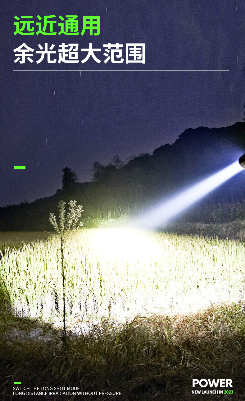 New outdoor LED high-intensity flashlight mini super portable multi-functional holder magnetic rechargeable three-eyed monster pic 5