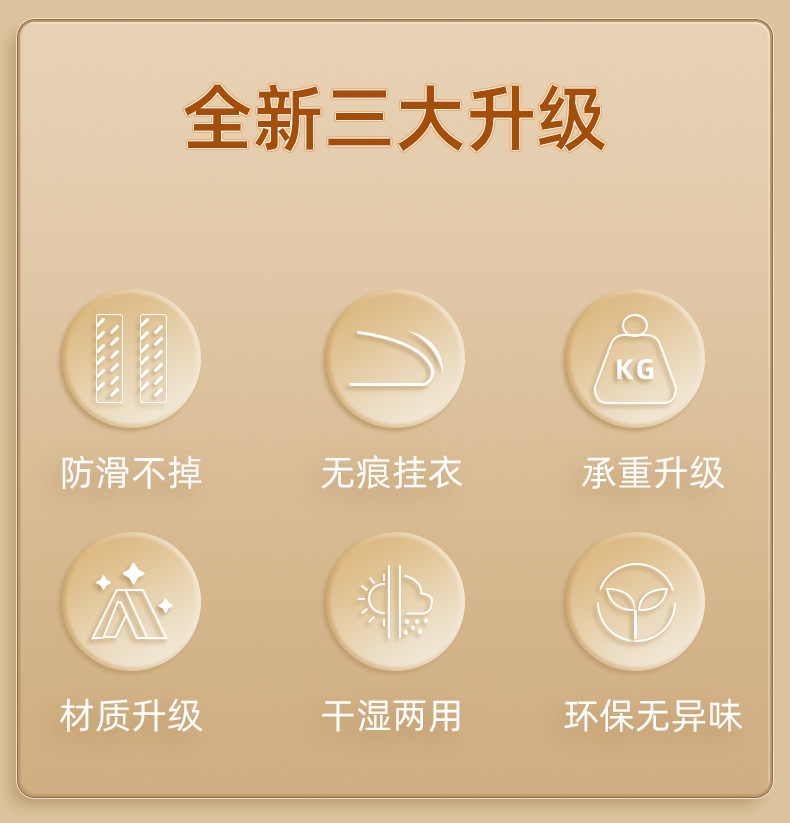 【10个装加粗防滑衣架】衣撑宿舍无痕衣挂家用成人晾衣架  衣服架详情2