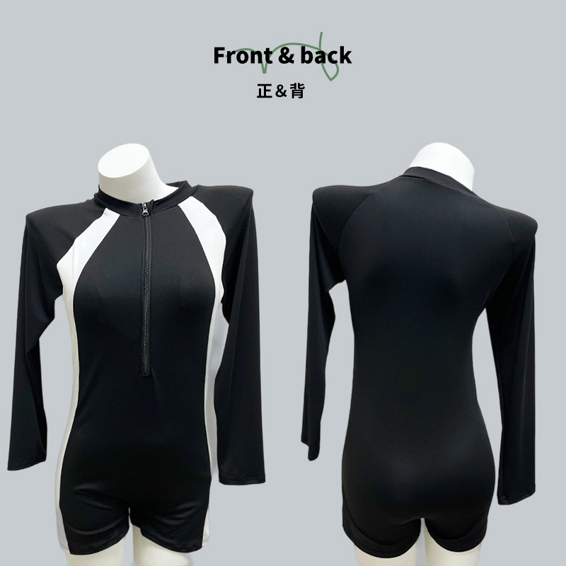New one-piece swimsuit for women - professional, quick-drying, sun-protective, tummy cover-up and slimming long-sleeved sportswear for women -125006 pic 2