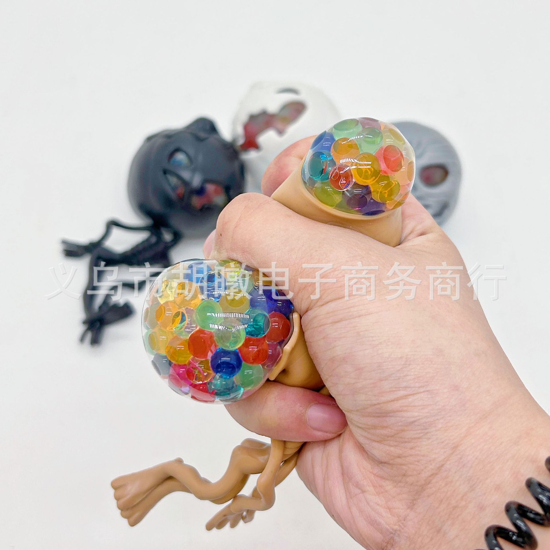 万圣节南瓜骷髅头洞洞球TPR软胶珠珠减压球解压玩具捏捏乐木乃伊详情4