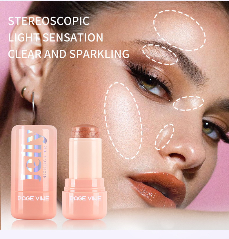 跨境PAGE VINE爆款水光果冻高光眼影棒超闪亮多色眼影高光棒彩妆详情5