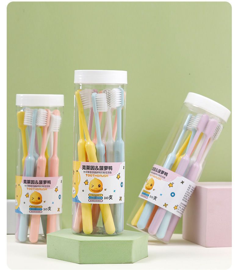 Soft-bristled toothbrush, fine-bristled gum protection, teeth cleaning, student, adult, home, family set, square hole, sensitive for both men and women pic 14