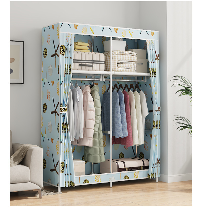 南美热销简易105款多功能防尘布衣柜家居卧室衣橱柜DIY组装收纳柜详情17
