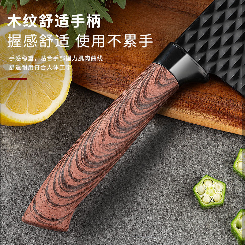 厨房不锈钢刀具套装肥仔柄披覆六件套六角钻石纹彩色礼品盒装刀具详情19