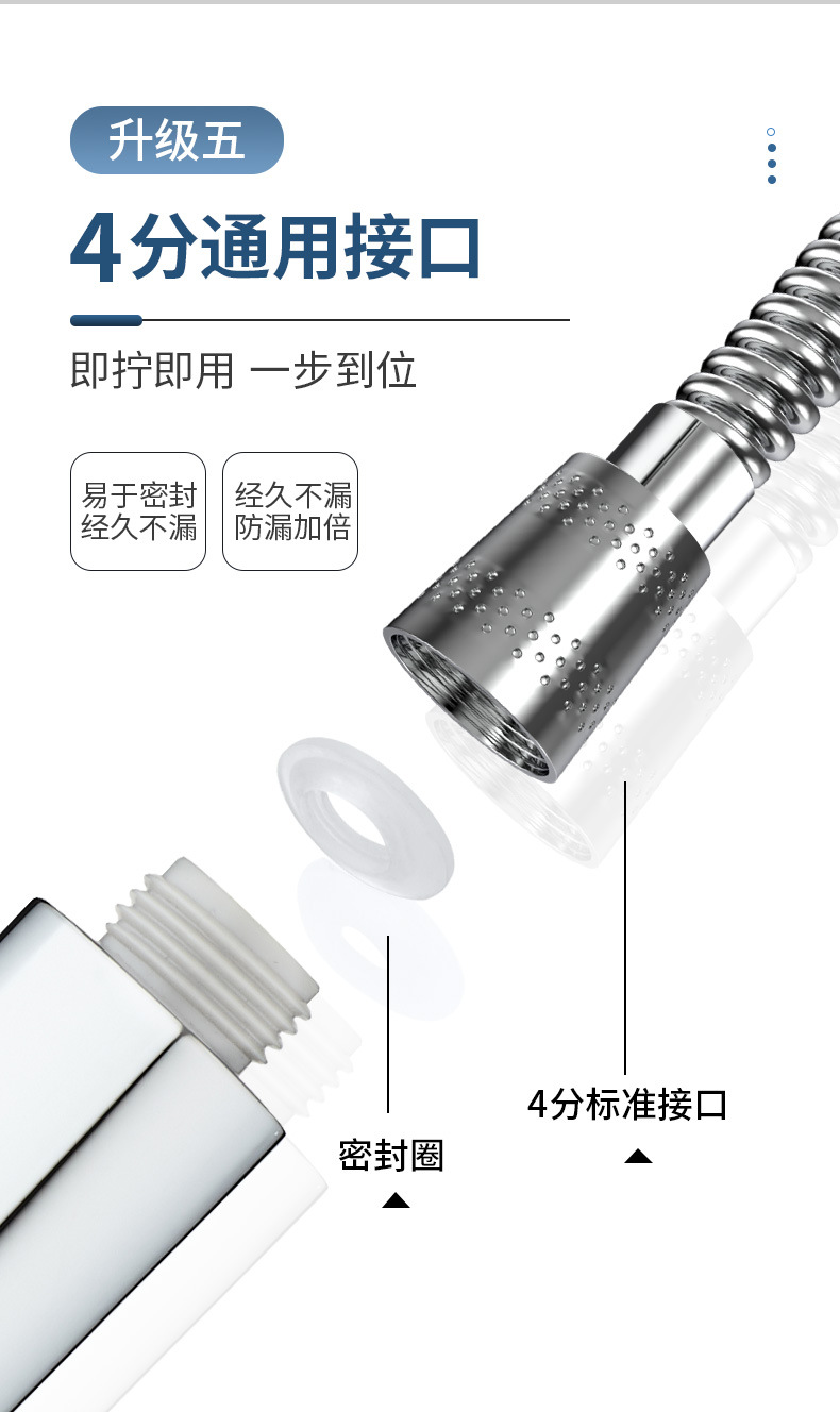 1.5/2/3米不锈钢热水器水管子配件防爆浴室淋雨淋浴花洒喷头软管详情16
